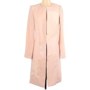 NWT CALVIN KLEIN WOMENS JACKET 8,10 FAUX SUEDE MIXED MEDIAN LONG